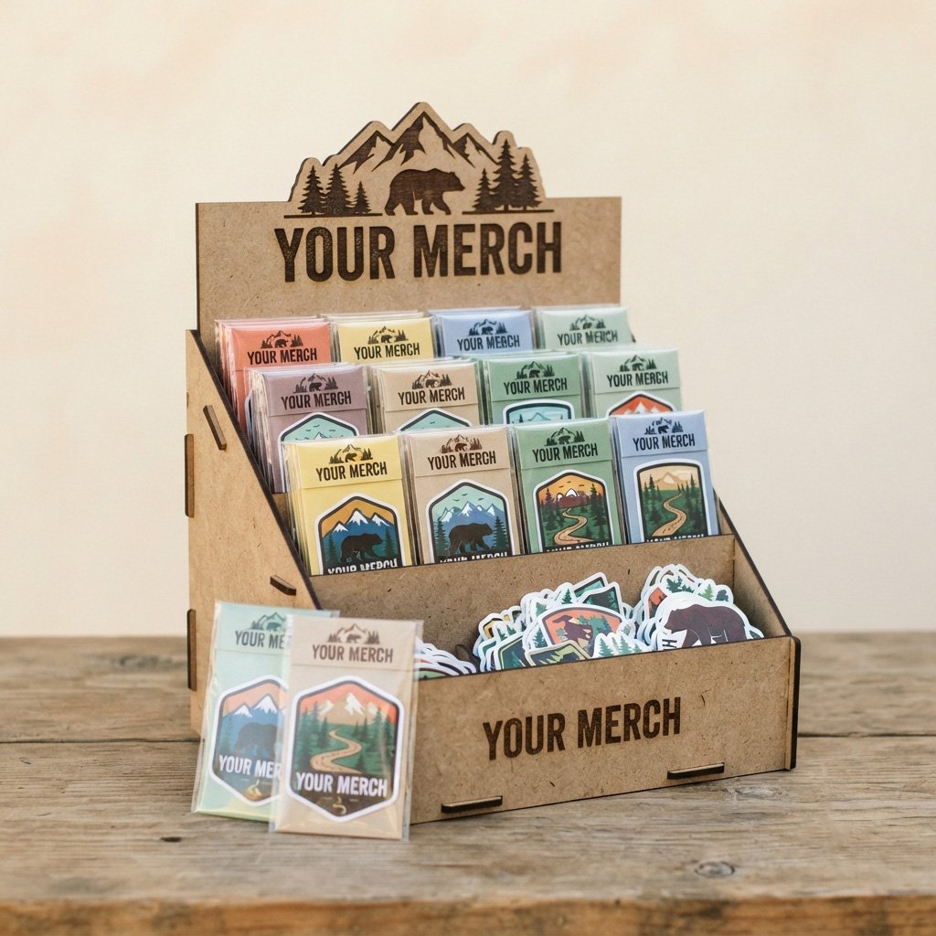 Custom store display and branding.